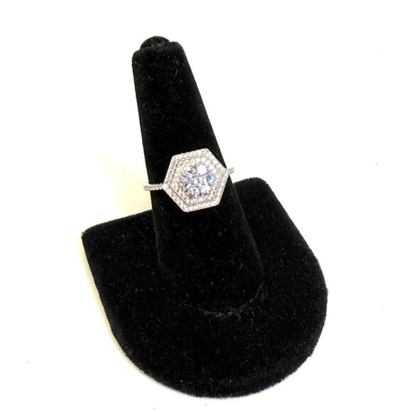 😍"Put a Ring On IT Event" Tanzanite White Zircon Cocktail Pinky Ring - Picture 1 of 1